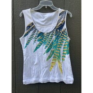 Hannah Sport Casual Tank Top Women's Size Large Floral Multicolor